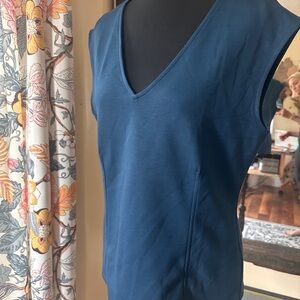 Banana Republic Fitted Blue Sleeveless Tank Top